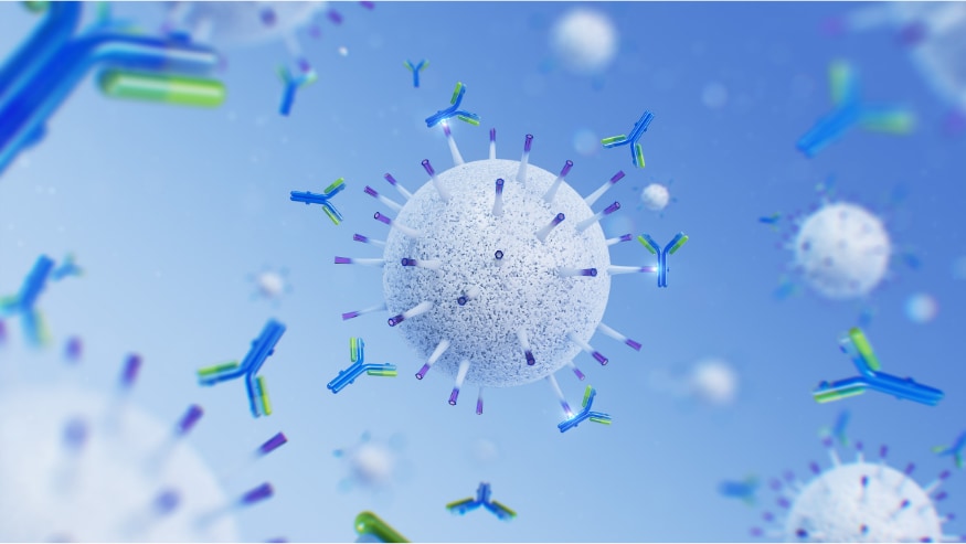 Ecolab Life Sciences computer generated imagery of AP+50 protein A resin
